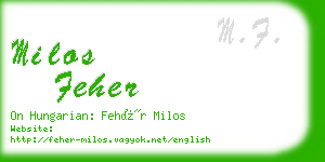 milos feher business card